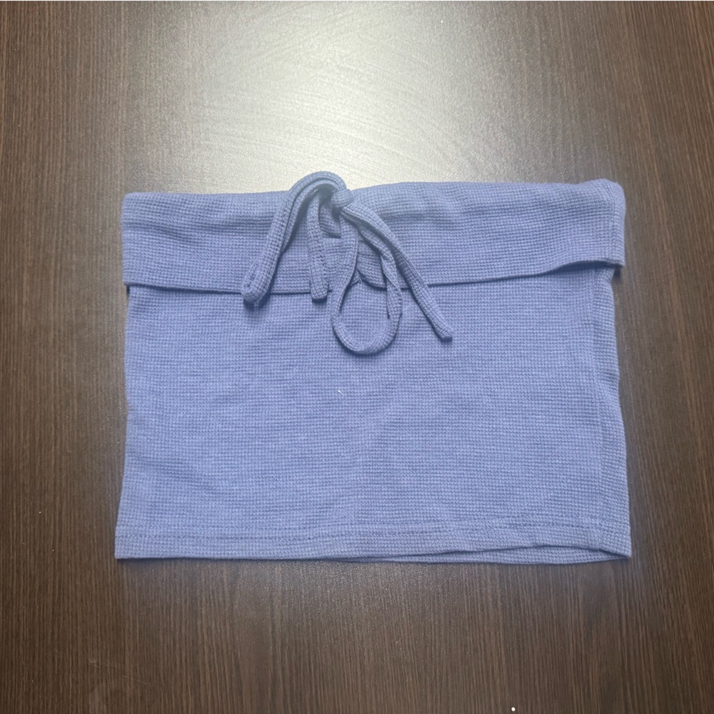 Edikted Blue Knit Tube Top